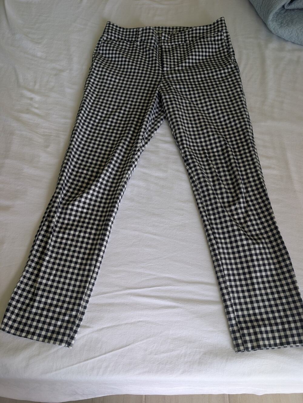 Old Navy Pixie High Rise Stretch Pants Houndstooth Black White size 8 , office